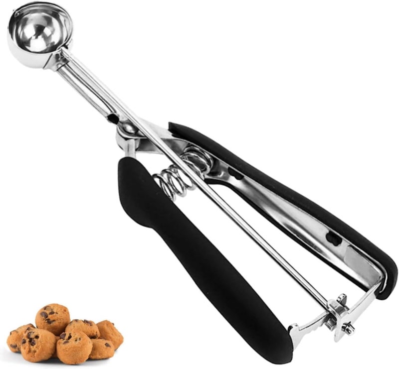 LLESCA Cookie Scoop, Mini Cookie Scoops for Baking, 2 Tsp/ 10 ml/ 0.34 oz Cookie Scooper for Baking,18/8 Stainless Steel Cookie Dough Scoop with Non-slip Grip (#100) - Image 1